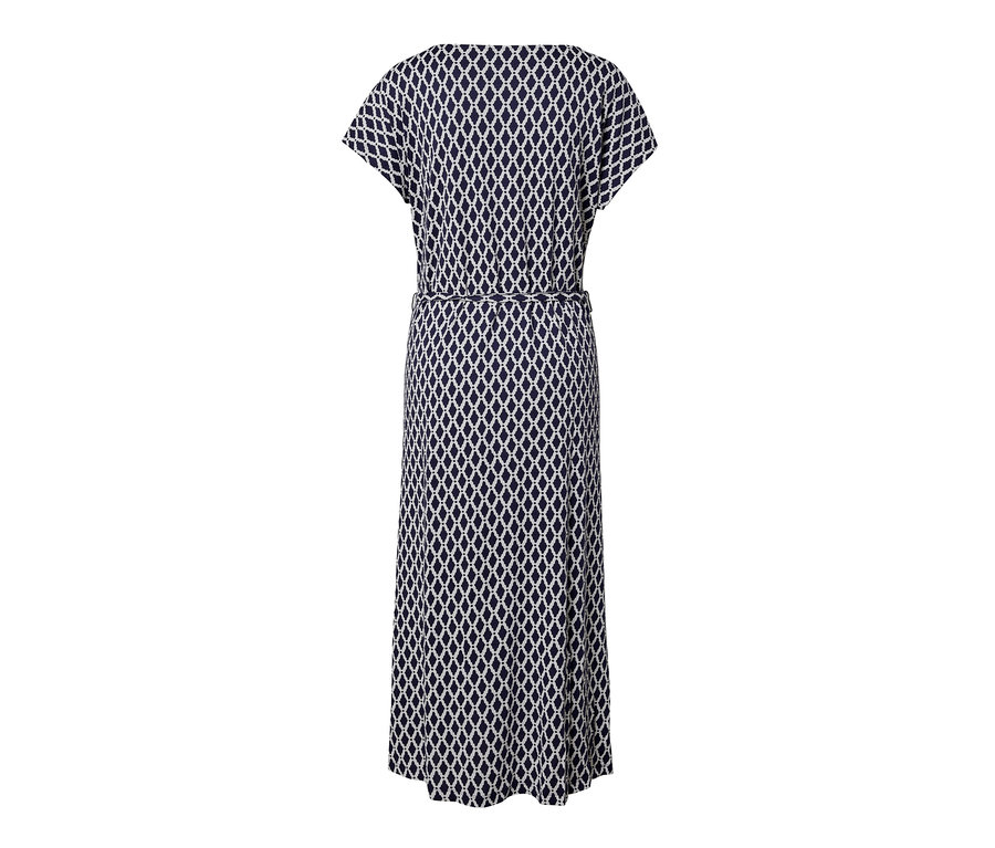 Ganzansicht des bedruckten Jerseykleids.