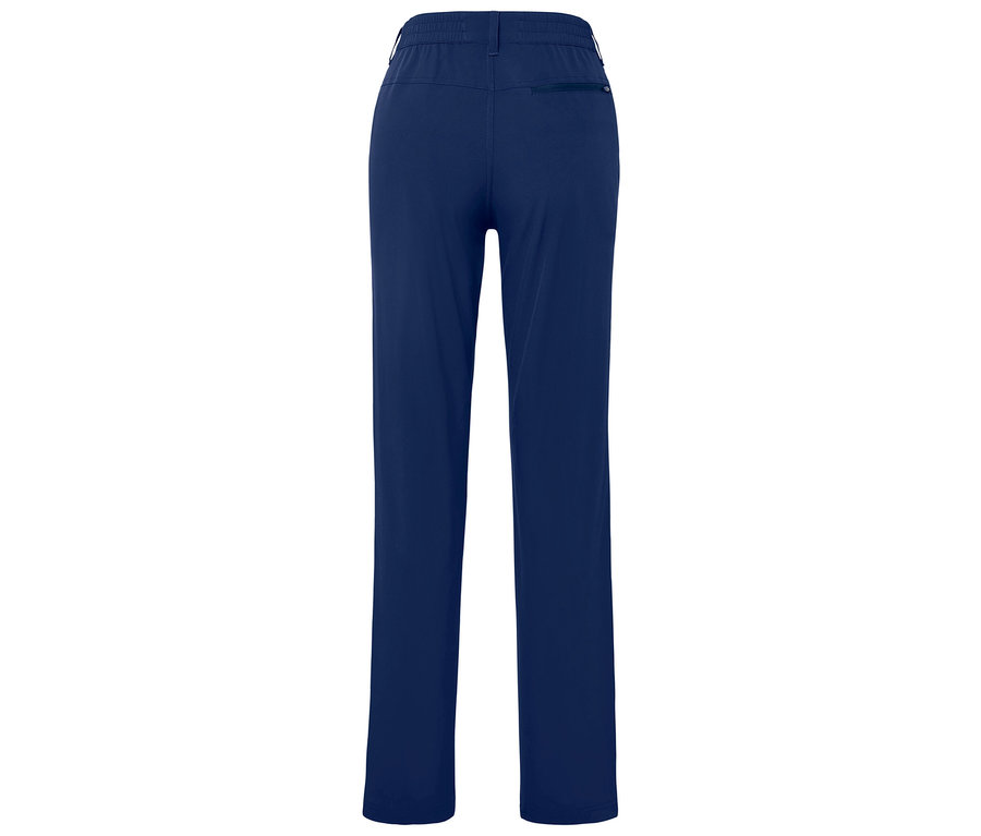 Blaue Hose mit Gummibund.