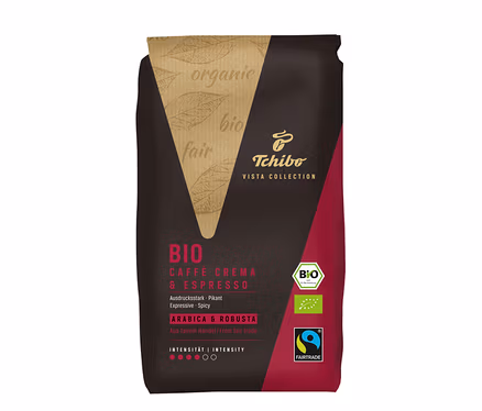 Eine Packung Vista Collection Bio Caffé Crema & Espresso.