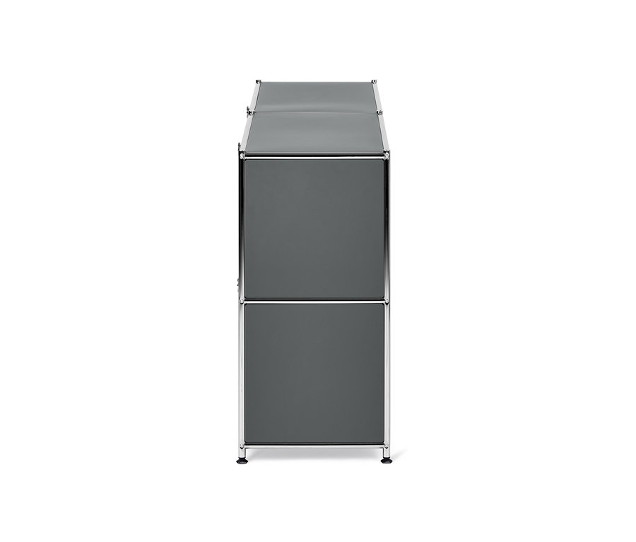 Graues Sideboard Metall »CN3« mit 4 Klappfächern.