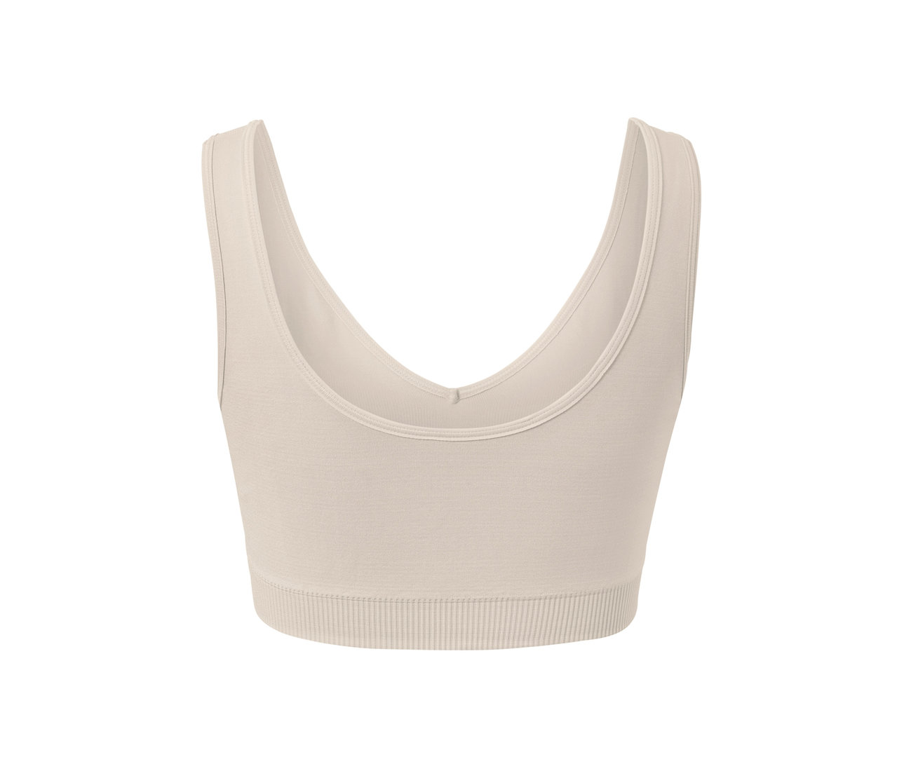 Detailansicht eines offwhite Seamless-Sport-Bustiers.