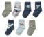 Sieben Paar Kinder-Socken, Ritter Motive.