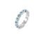 Silberner Ring Memory mit Aquamarin Steinen.