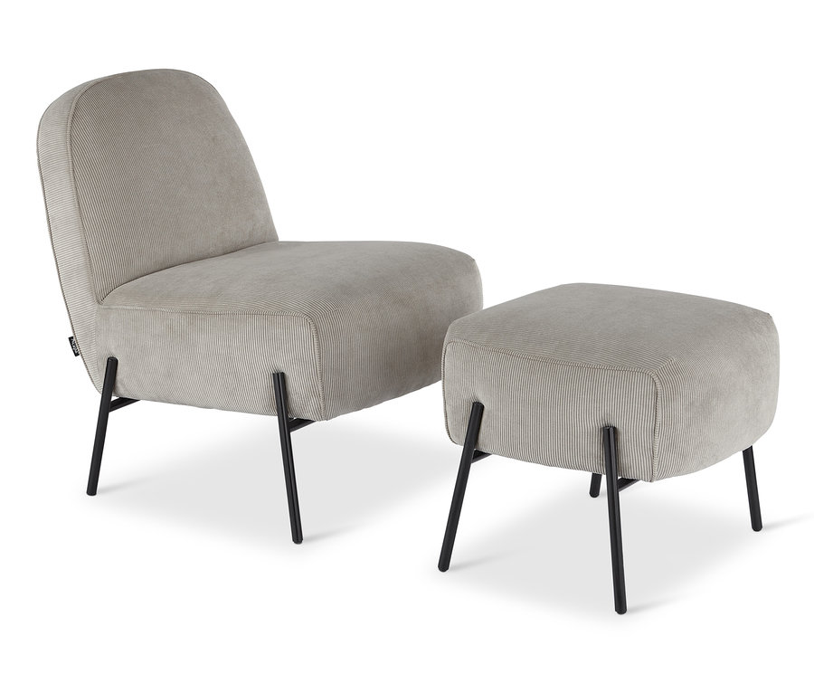 Beiger Design-Sessel mit Fußhocker von SCAPA.