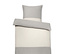 1 Seite grau meliert mit beigefarbenem Streifen<br>1 Seite grau meliert