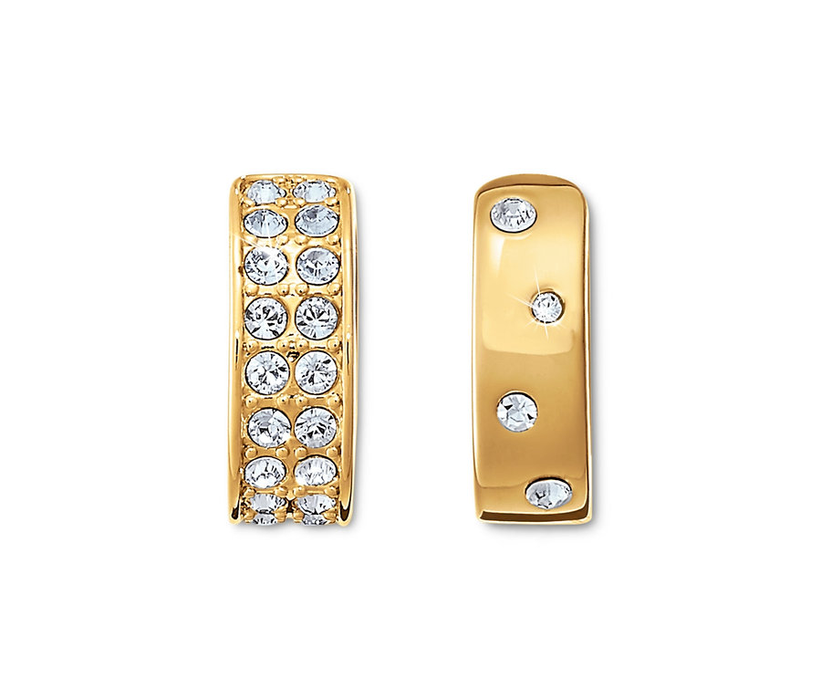 Zwei goldene Ohr-Manschetten mit Glas-Kristallen.