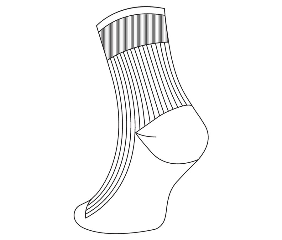Umriss einer einzelnen Socke, 2 Paar Socken.