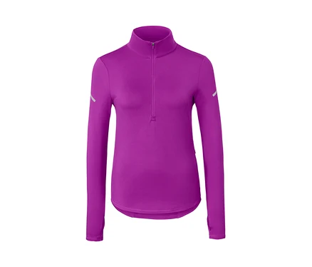 Thermo-Funktionsshirt, neonbeere mit langen Ärmeln und Reißverschluss am Kragen.