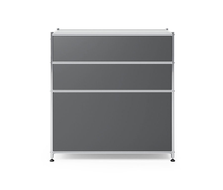 Graue Kommode Metall »CN3« mit 3 Schubladen.