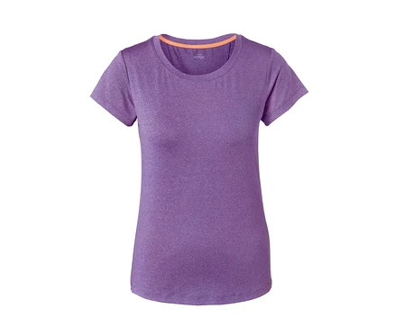 Lila Stretch-Funktionsshirt mit kurzen Ärmeln.