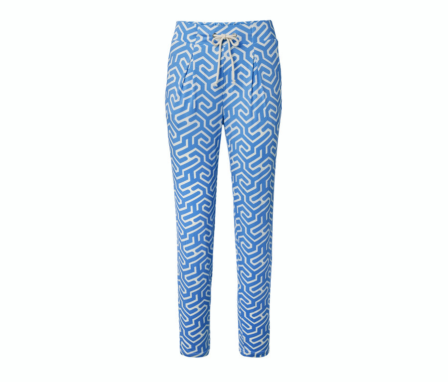 Blaue bedruckte Jerseyhose.