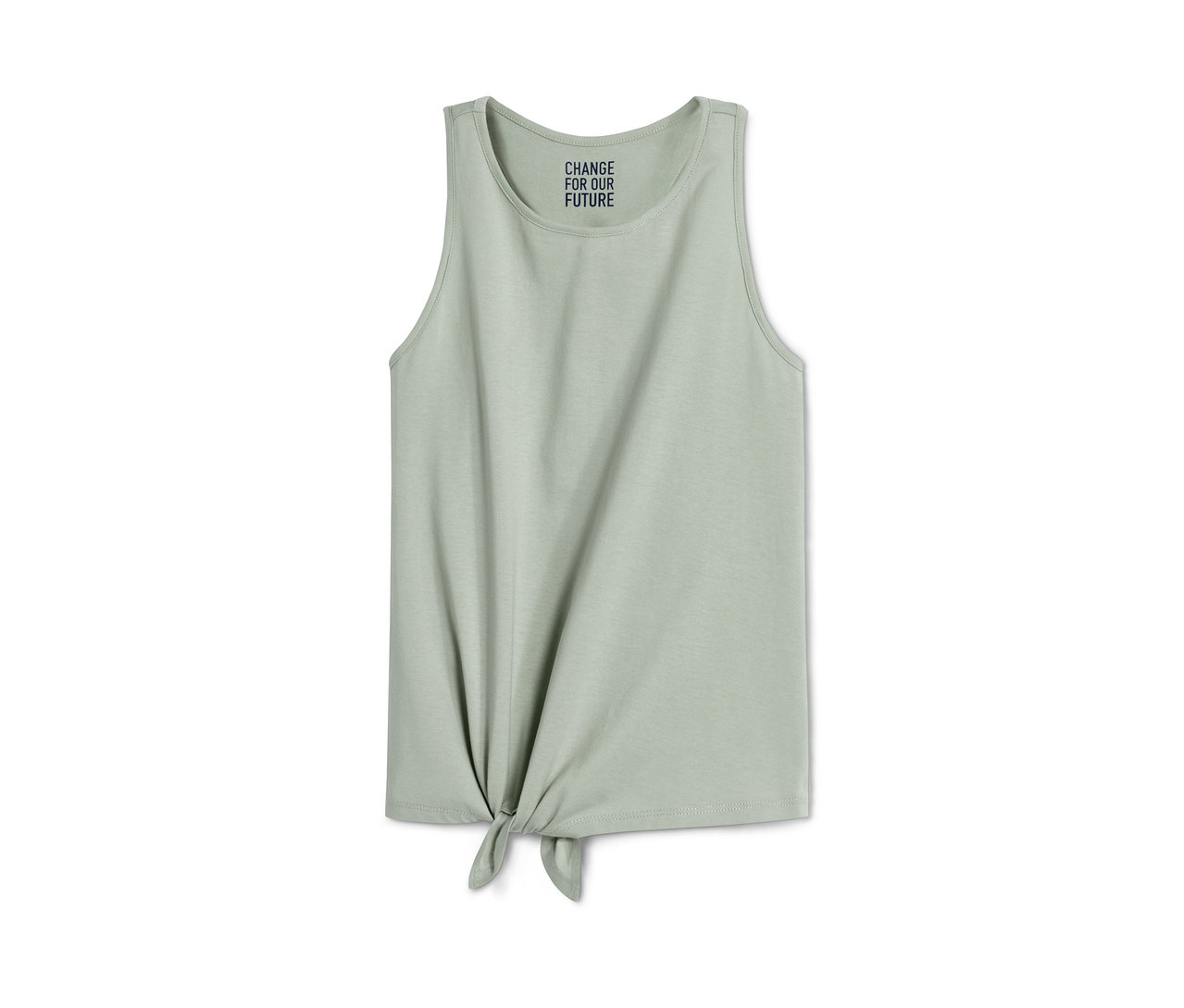 Ein grünes Top mit Knoten, aus dem Set: 2 Tops.