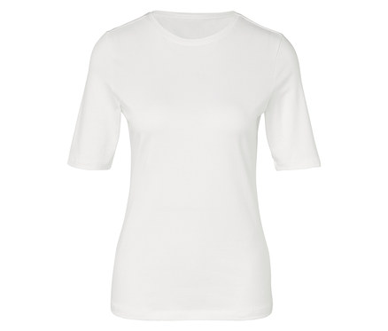 Basic Halbarmshirt, weiss