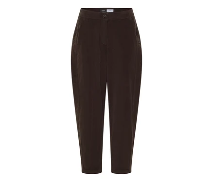 Dunkelbraune CECIL Cordhose mit Knopf- und Reißverschluss.