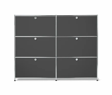Graue Kommode Metall »CN3« mit 6 Klappfächern.