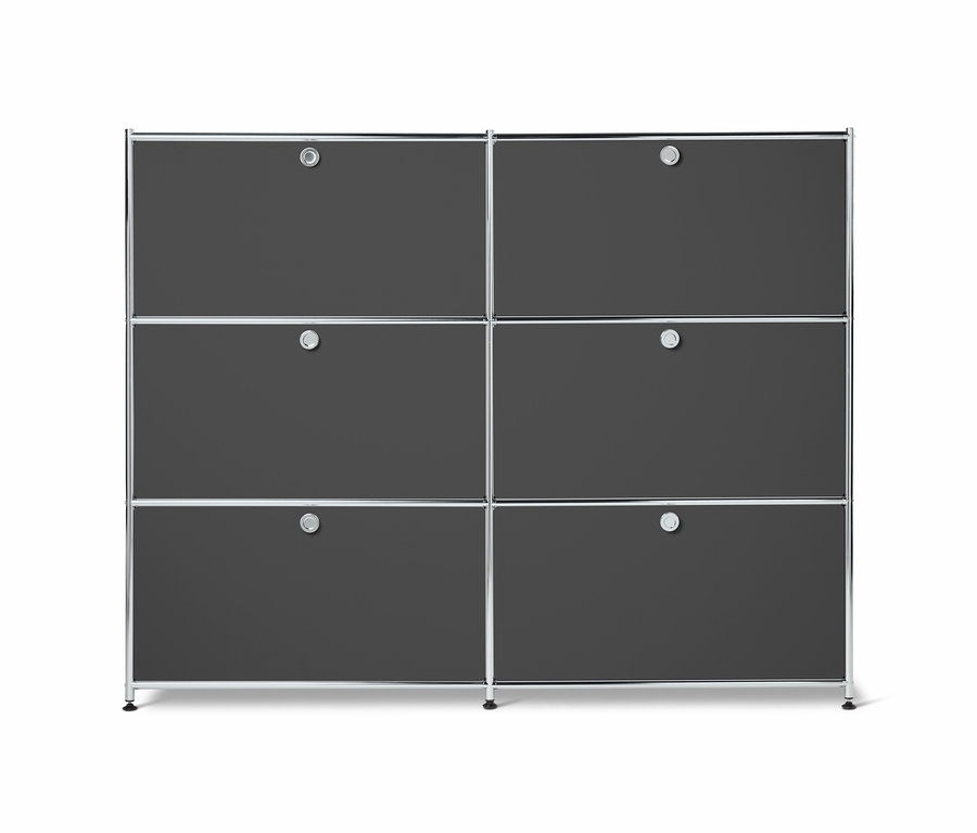 Graue Kommode Metall »CN3« mit 6 Klappfächern.