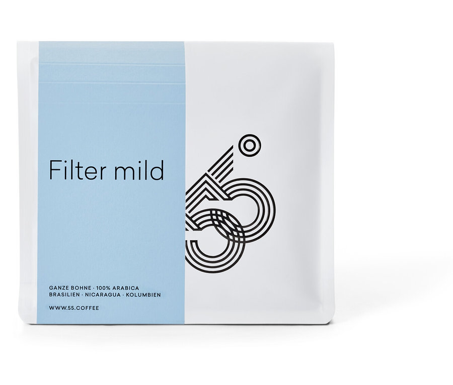 55 Degrees - Filterkaffee mild - 250 g Ganze Bohne