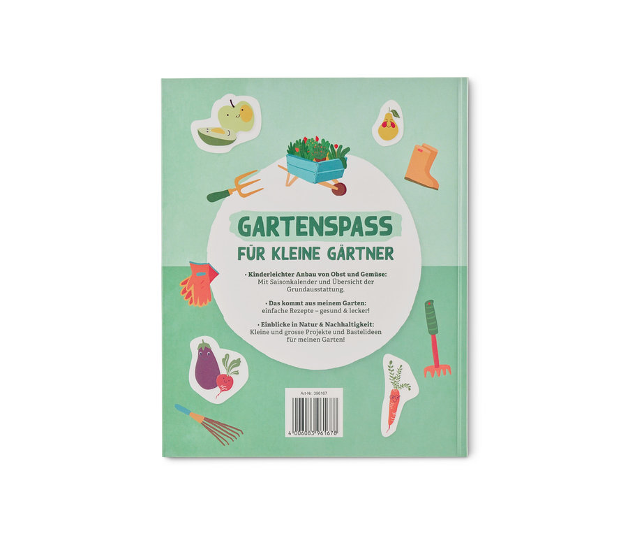 Buch »Expedition Vitamine« mit Illustrationen von Obst und Gemüse.