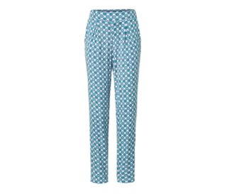Weiß mit blau-aquafarbenem Alloverprint
