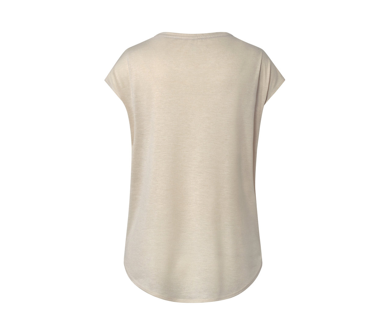 Detailaufnahme eines beigen Sportshirts.