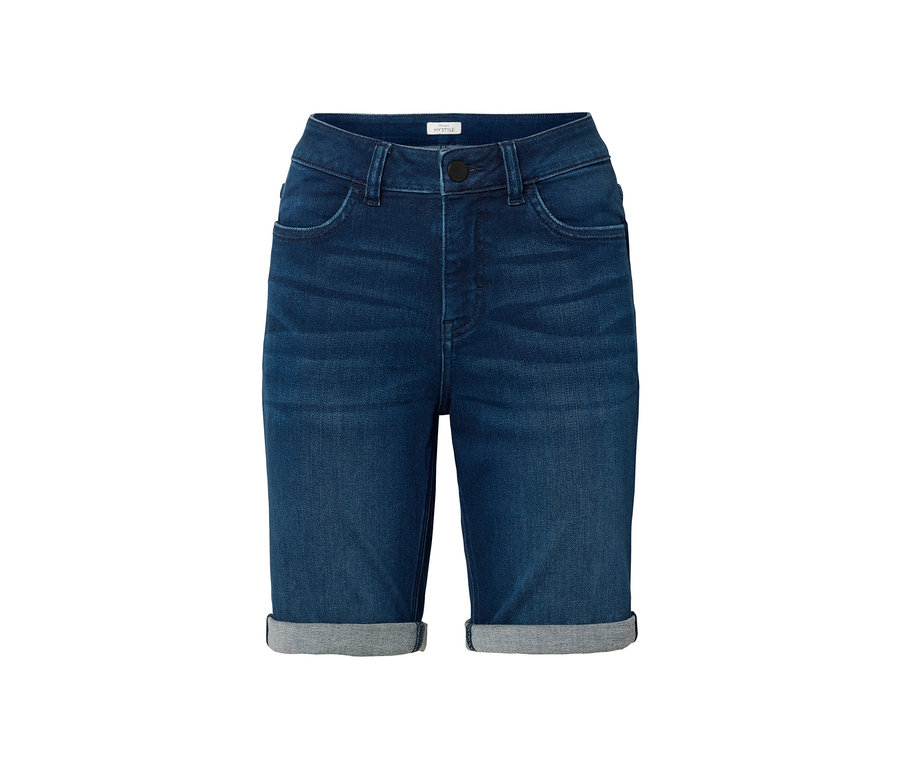 Bermuda-Jeans im Fit Lea, dark blue denim.
