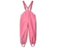 Pinke Regenhose mit verstellbaren Trägern und reflektierenden Streifen an den Beinenden.