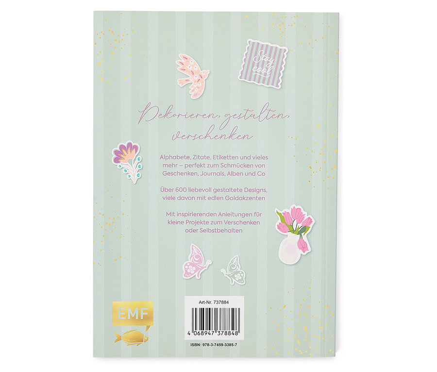 Buchcover mit Illustrationen von Schmetterlingen, Blumen und dem Schriftzug "Dekorieren, gestalten, verschenken".