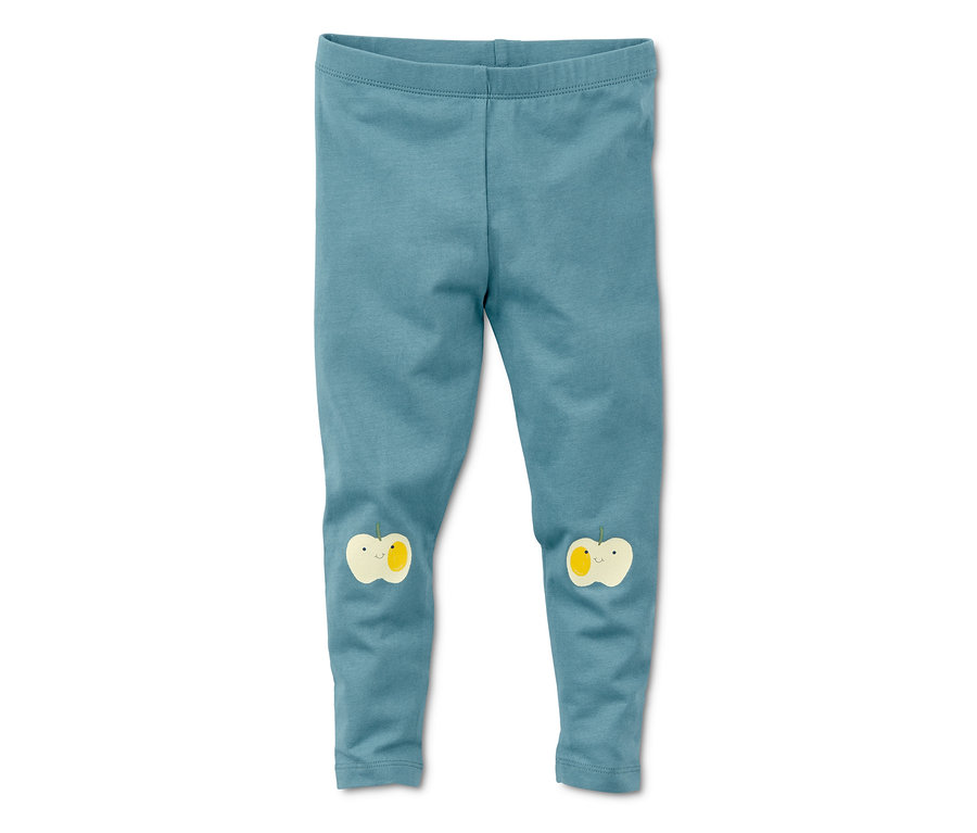 Hellblaue Leggings mit Apfelapplikationen an den Knien, 2 Stück