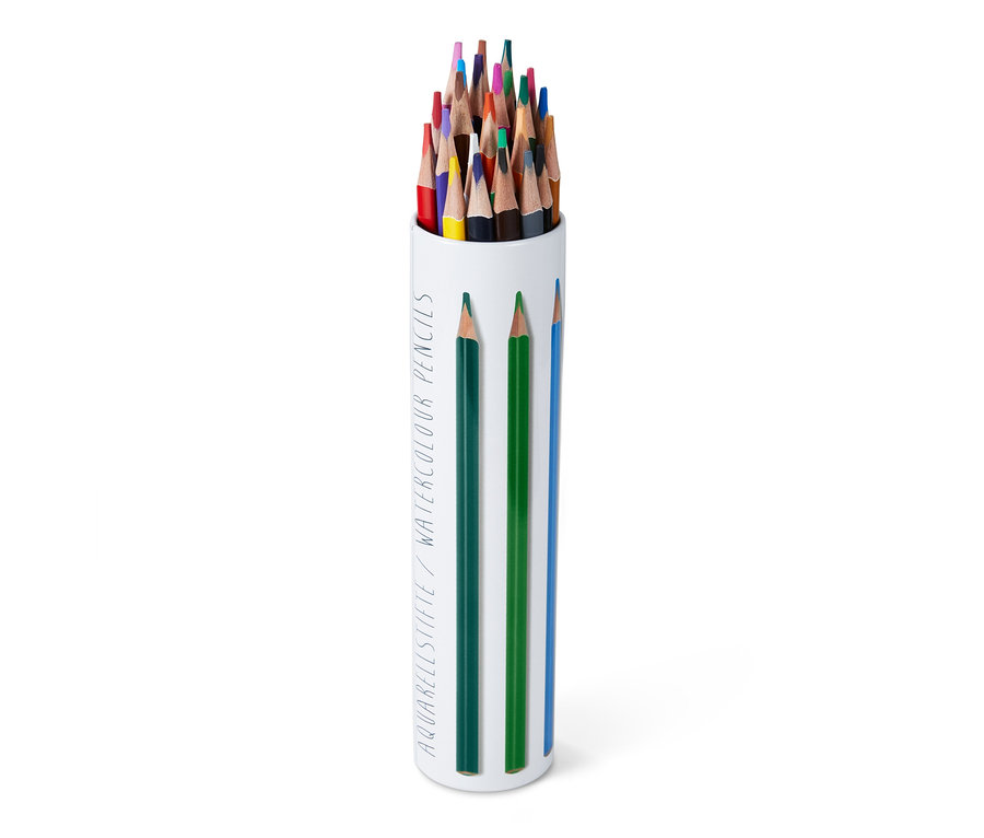 24 Aquarell-Buntstifte in Dose.
