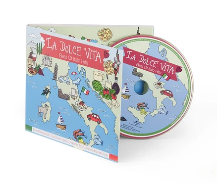 CD »La Dolce Vita« mit einer Cartoon-Landkarte von Italien.