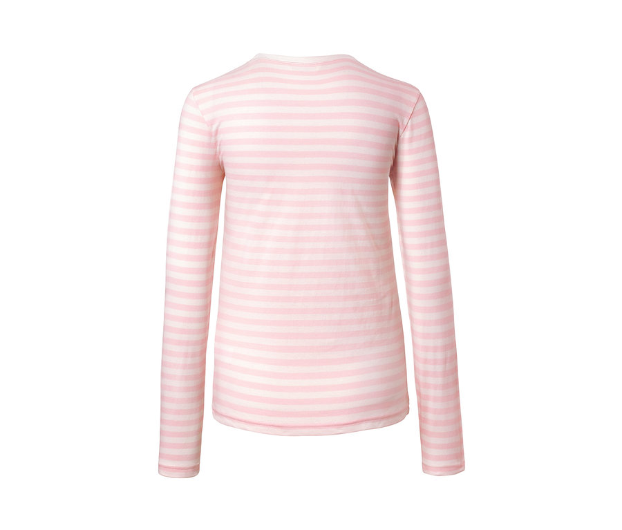 Gestreiftes Langarmshirt, rosa-weiß.