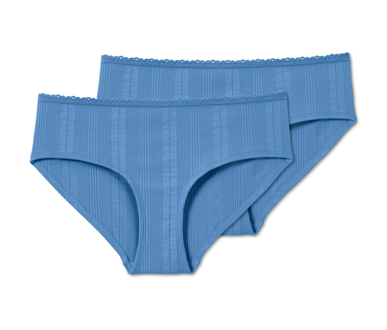 Zwei hellblaue Pantys aus Rippe.