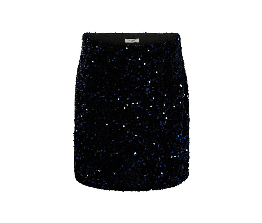 Ein schwarzer Paillettenrock.