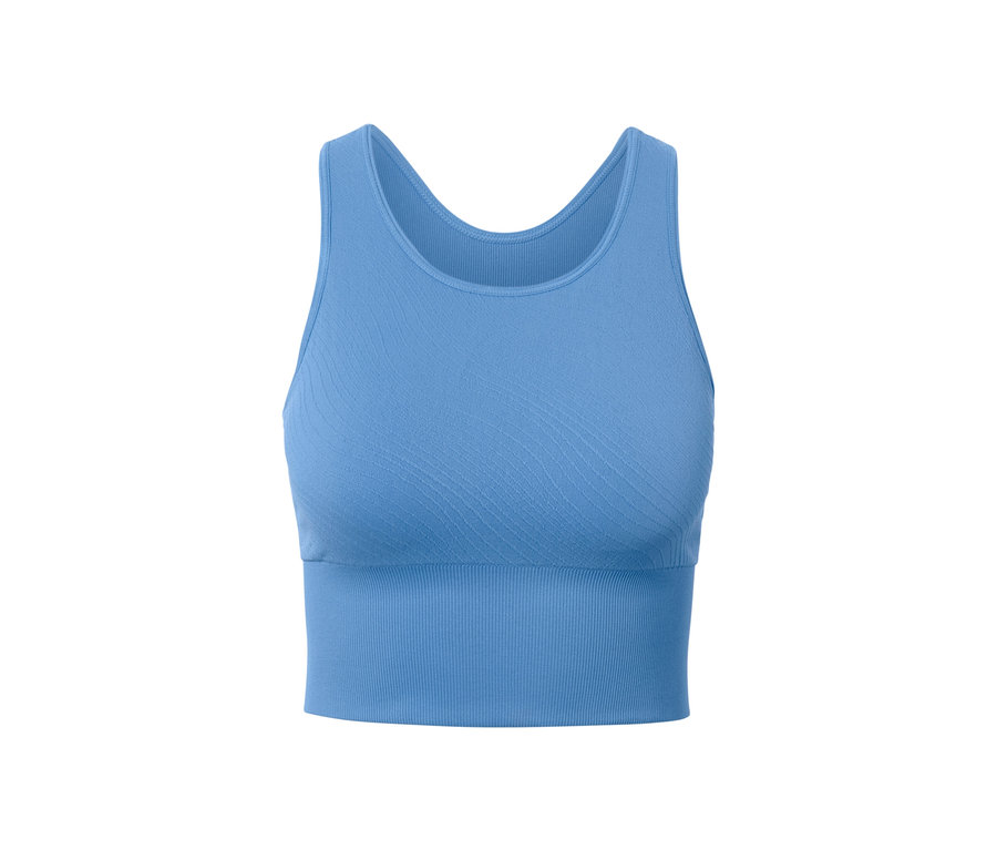 Ein blaues Seamless-Sport-Bralette.