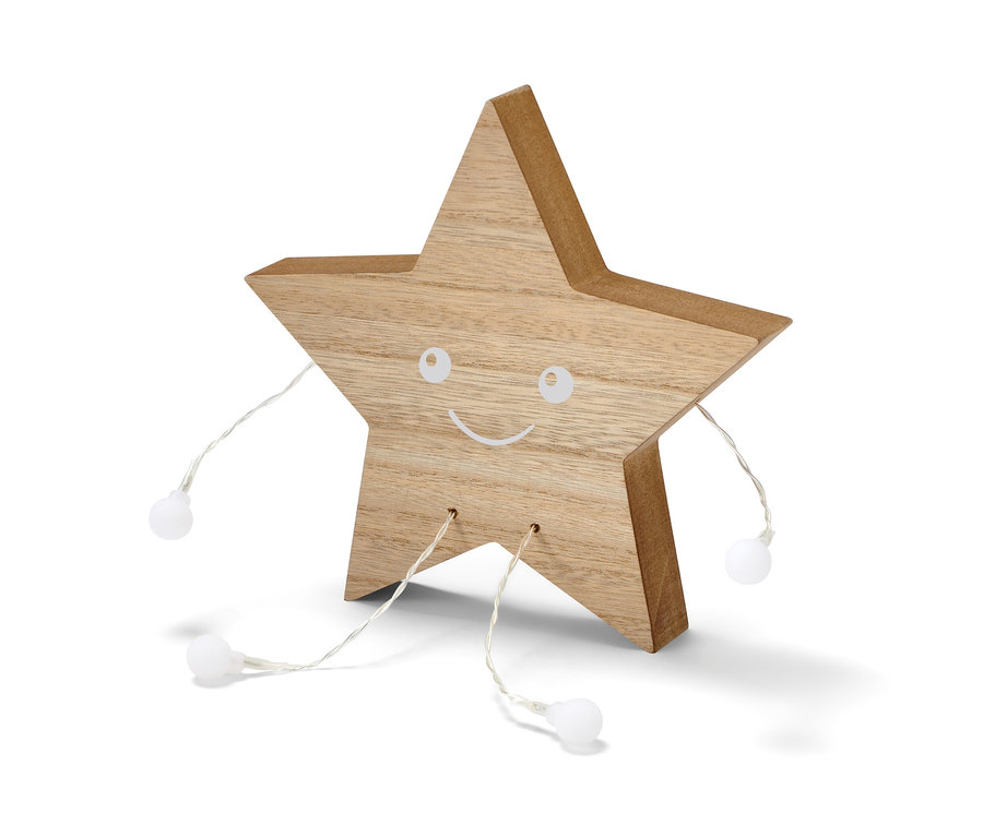 Eine LED-Dekofigur »Stern« steht auf einem weißen Hintergrund.