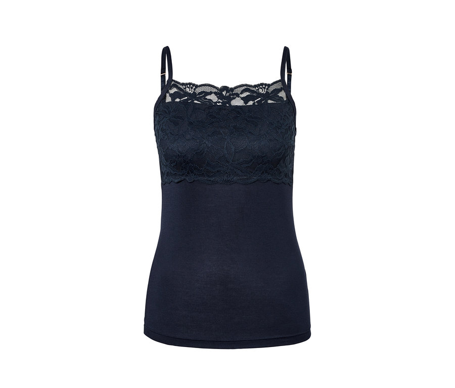 Blaues Hemdchen mit Spitze.