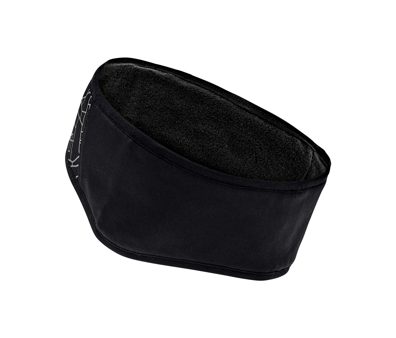 Schwarzes Windprotection-Stirnband.