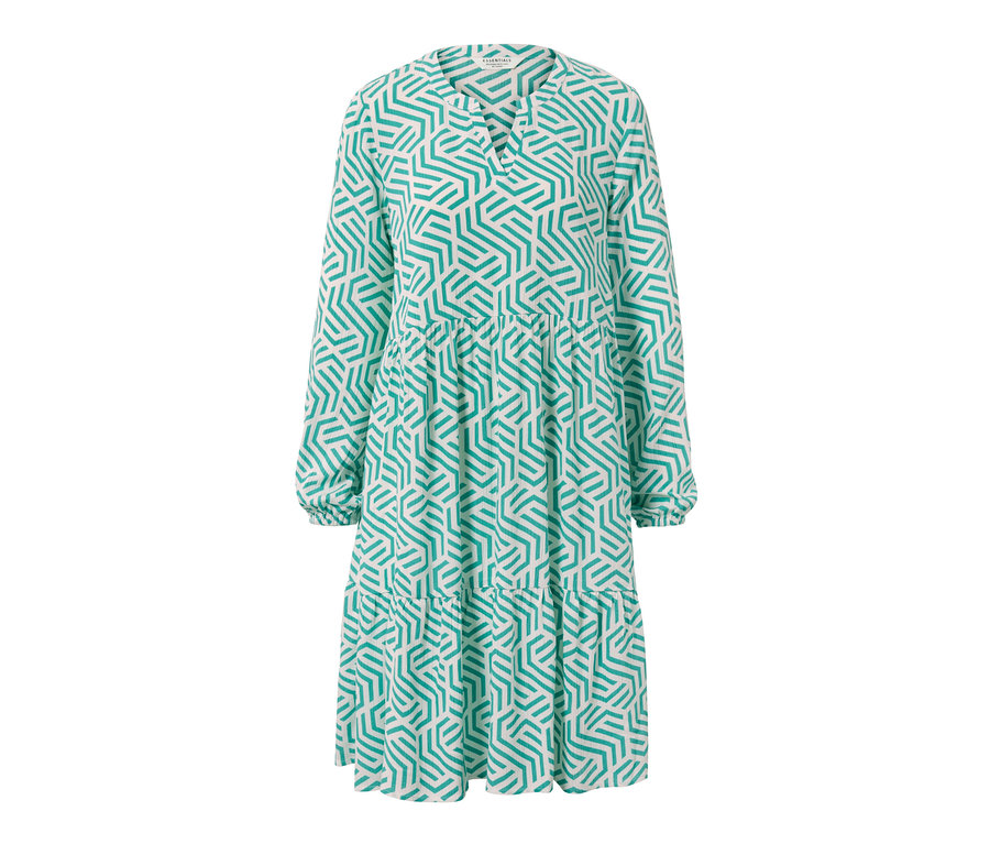 Bedrucktes Webkleid, aqua.