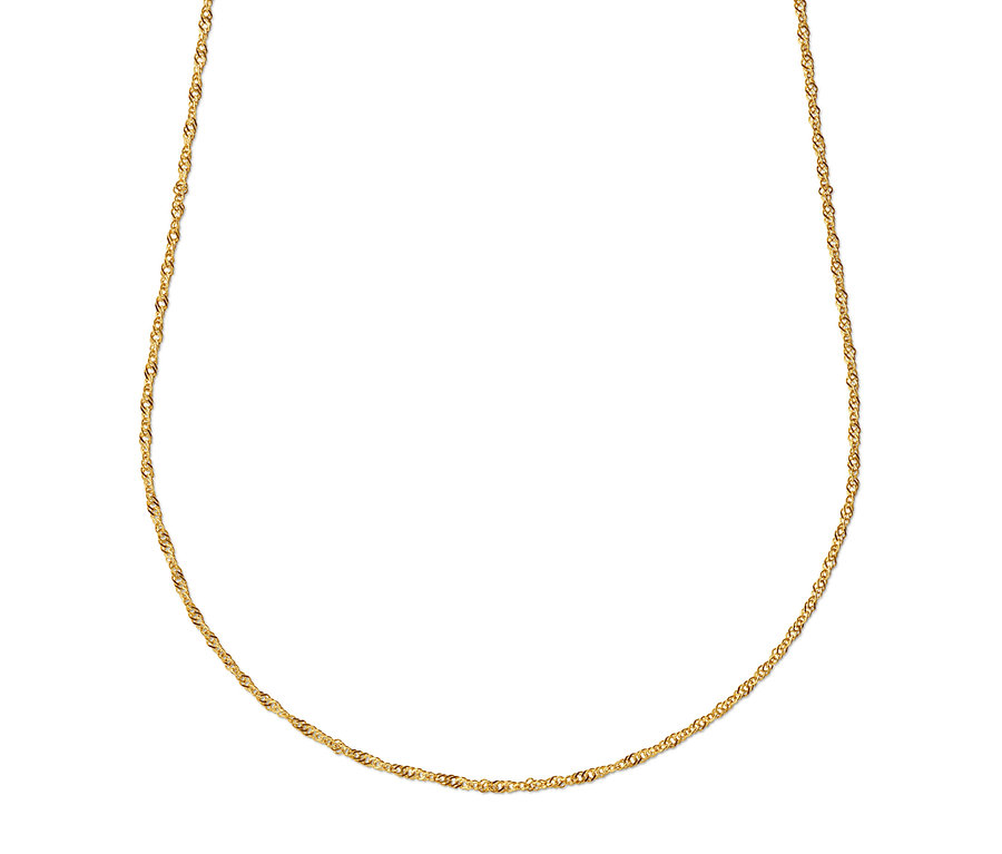 Detail einer goldenen Halskette.