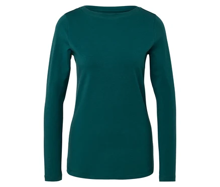 Petrolfarbenes Langarmshirt.