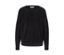 Nahaufnahme eines schwarzen Feinstrickpullovers.