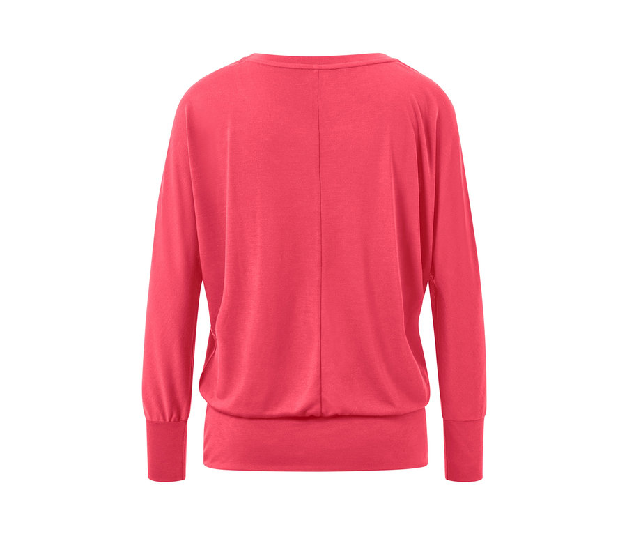 Pinkes Sport-und-Yogashirt von hinten.