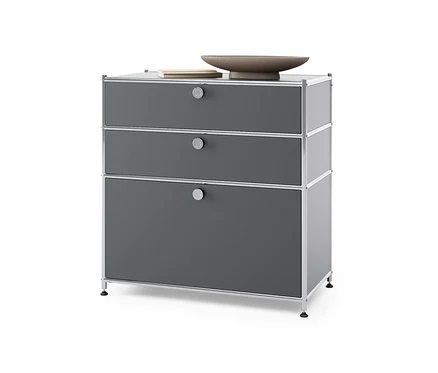 Graue Kommode Metall »CN3« mit 3 Schubladen.