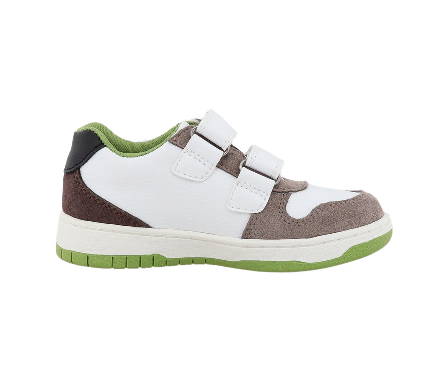 Grau-grüner Lurchi Sneaker mit zwei Klettverschlüssen.