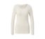 Cremefarbenes Langarmshirt im Modal-Seide-Mix.