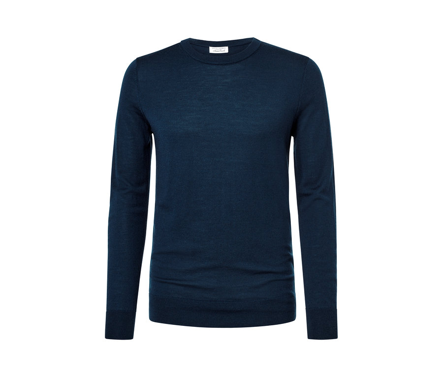 Navy Merino-Pullover.