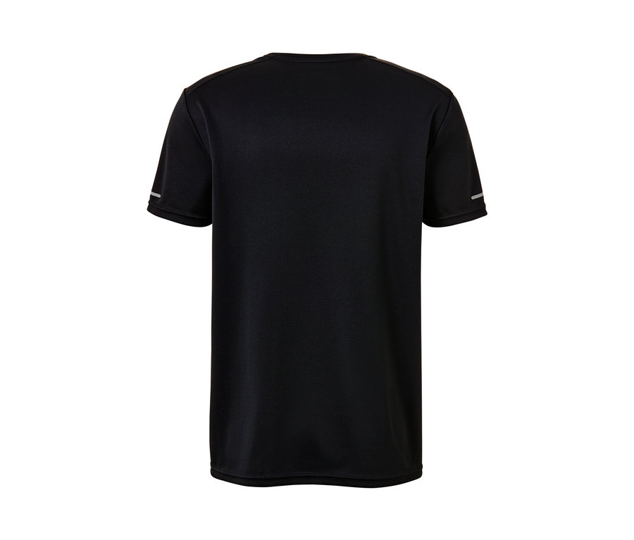 Nahaufnahme eines schwarzen Funktionsshirts.