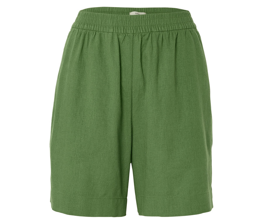 Grüne Shorts mit elastischem Bund.