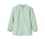 Hellgrüne Leinenbluse mit langen Ärmeln und Knöpfen. NAH/STUDIO Bluse | Baumwoll-Leinen-Mix, caribbean, Sake