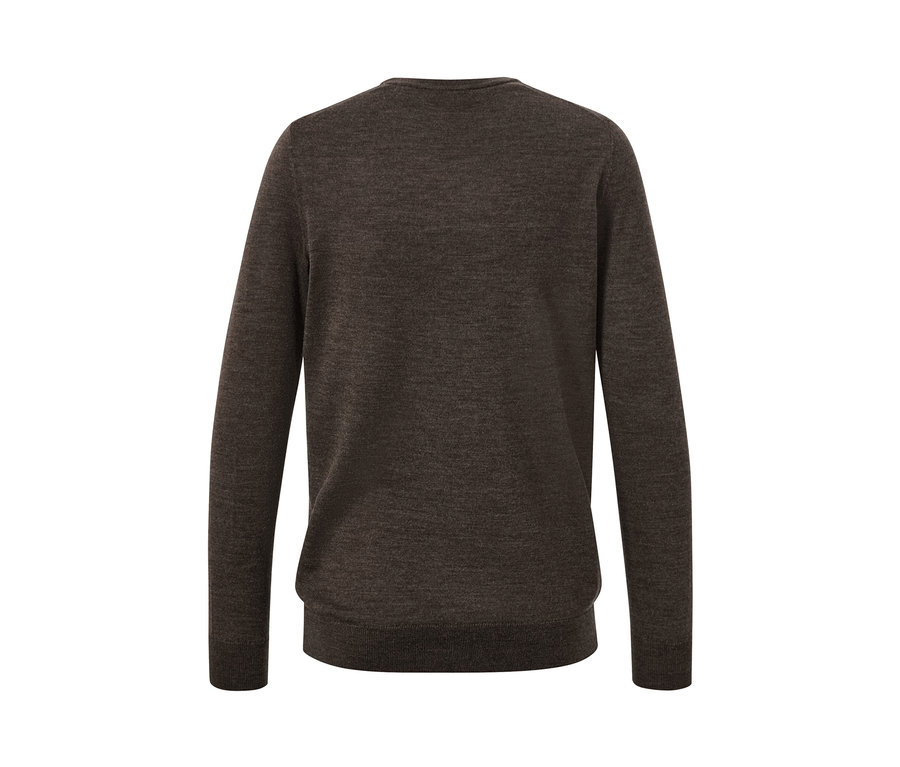 Brauner Merino-Pullover.